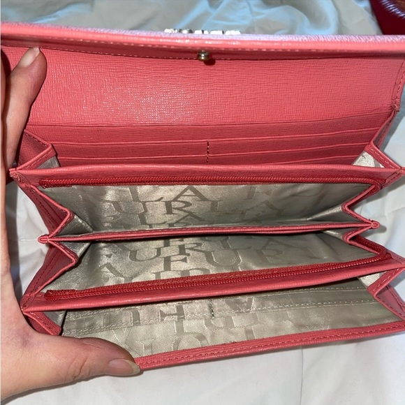 Furla two-fold long wallet L-shaped zipper coin purse pink leather for Ladies - Picture 3 of 15